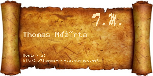 Thomas Márta névjegykártya